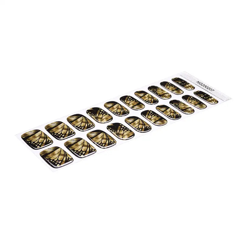 Uv Gel One-Stop Gel Sticker Shopping! Gold Butterfly Art — Semi-Cured Gel Nail Wraps