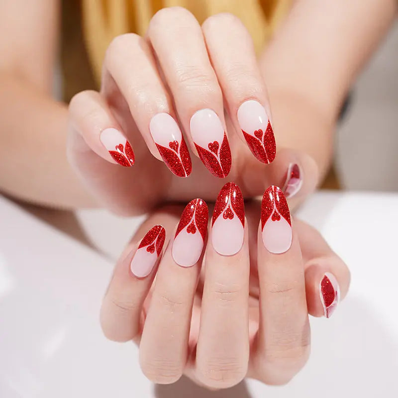 Valentine's Day Gel Loving Heart — Semi-Cured Gel Nail Wraps