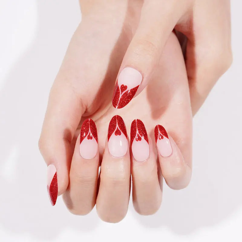 Valentine's Day Gel Loving Heart — Semi-Cured Gel Nail Wraps