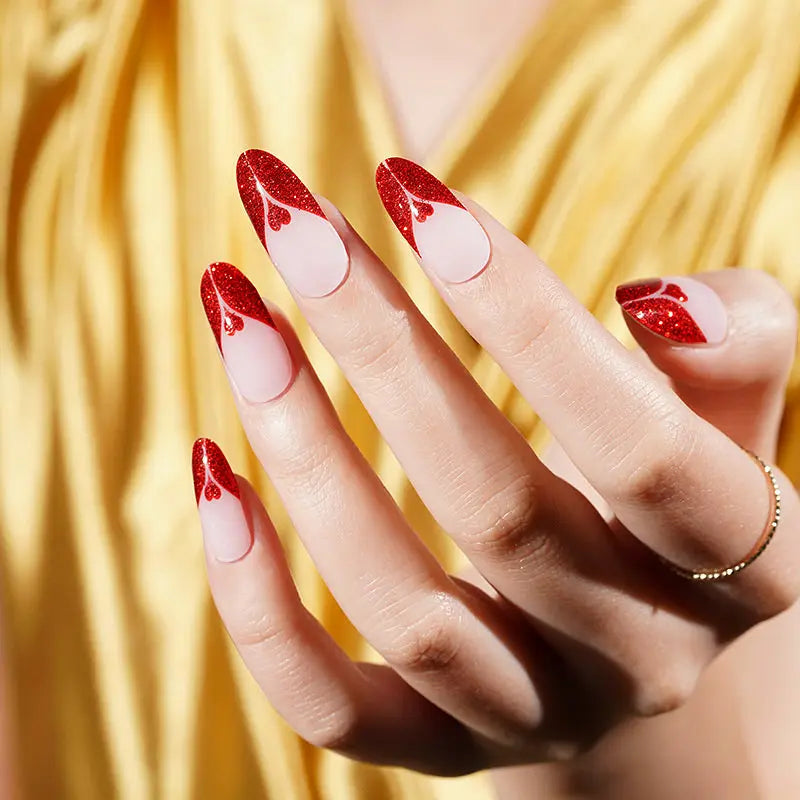 Valentine's Day Gel Loving Heart — Semi-Cured Gel Nail Wraps