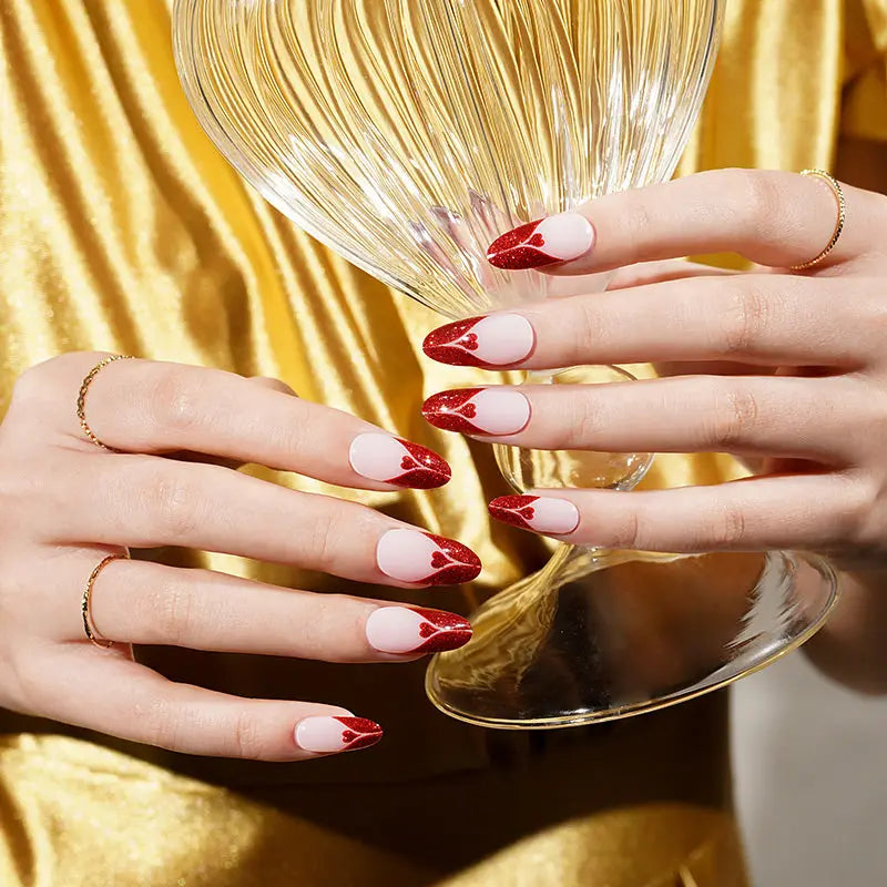 Valentine's Day Gel Loving Heart — Semi-Cured Gel Nail Wraps