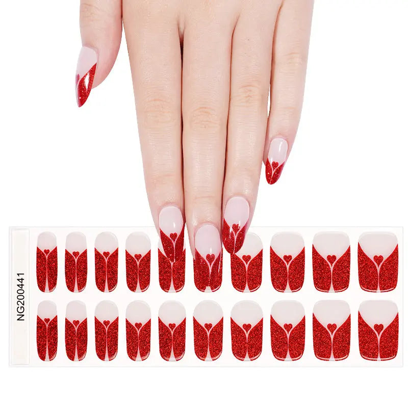 Valentine's Day Gel Loving Heart — Semi-Cured Gel Nail Wraps