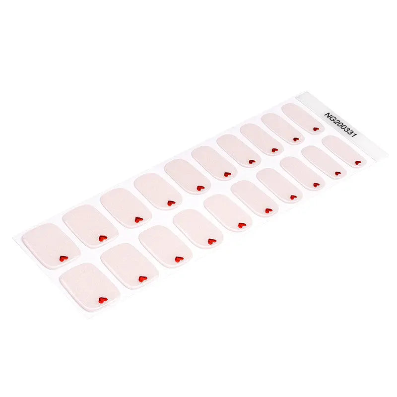Valentine's Day Art Gel Strips — Semi-Cured Gel Nail Wraps