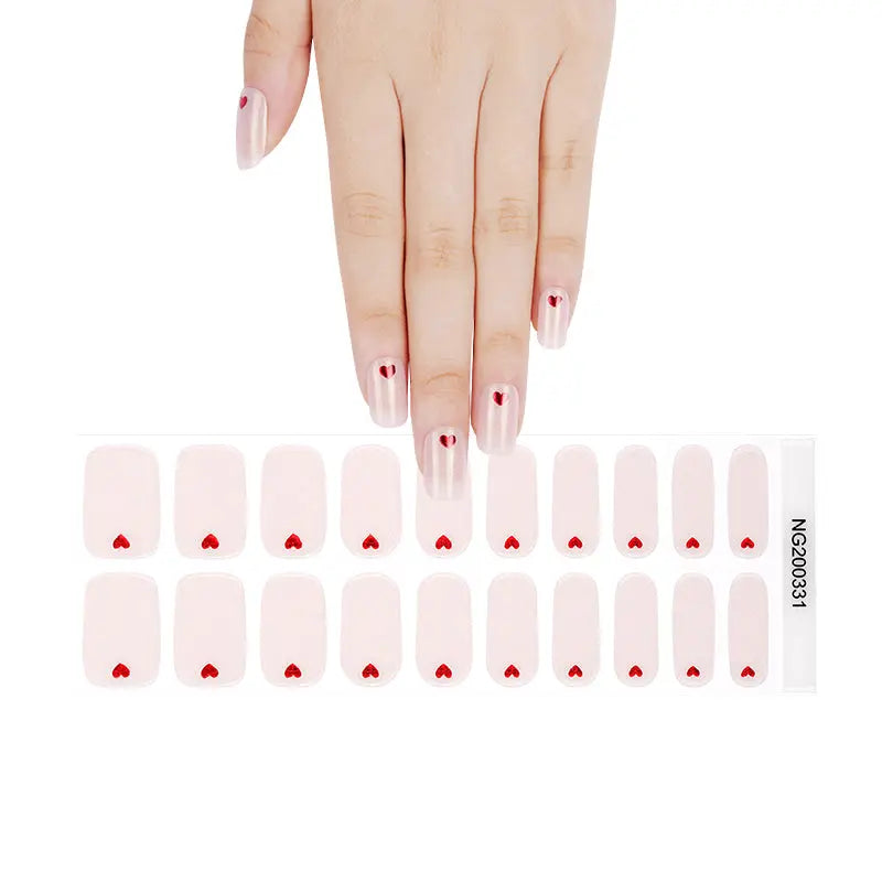 Valentine's Day Art Gel Strips — Semi-Cured Gel Nail Wraps