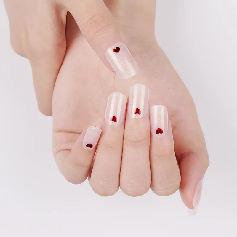 Valentine's Day Art Gel Strips — Semi-Cured Gel Nail Wraps