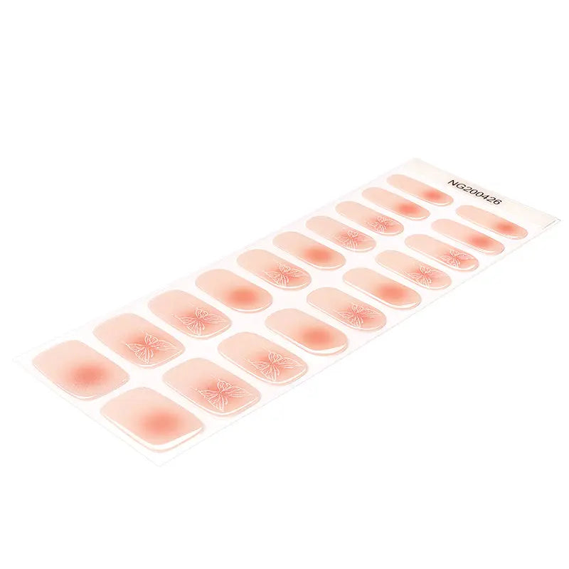 White Butterfly Blooming Strips — Semi-Cured Gel Nail Wraps
