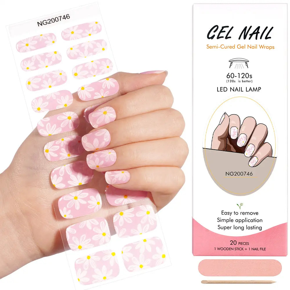 White Flower — Semi-Cured Gel Nail Wraps