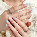 White Soft Flower Gel Stickers Fall Ideas — Semi-Cured Gel Nail Wraps