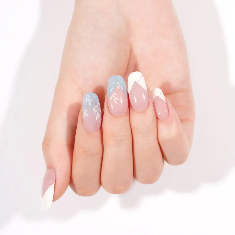 White Soft Flower Gel Stickers Fall Ideas — Semi-Cured Gel Nail Wraps