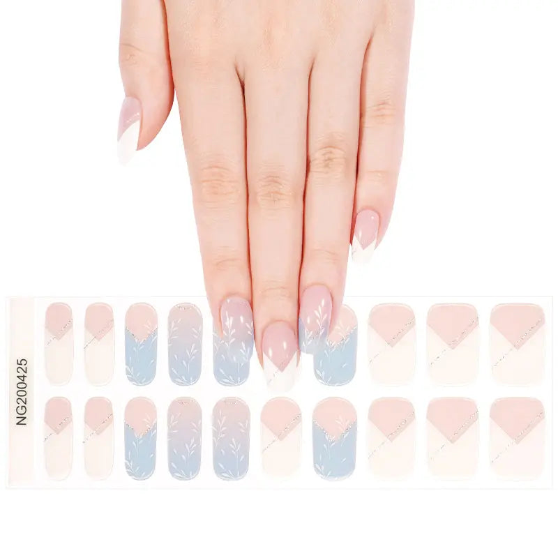 White Soft Flower Gel Stickers Fall Ideas — Semi-Cured Gel Nail Wraps