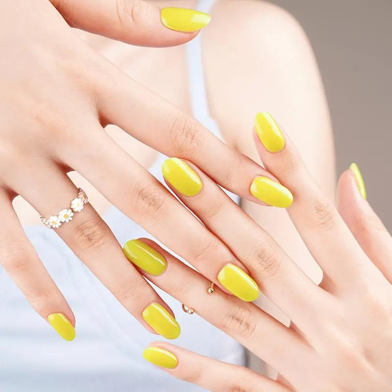 Yellow Solid Designs — Semi-Cured Gel Nail Wraps