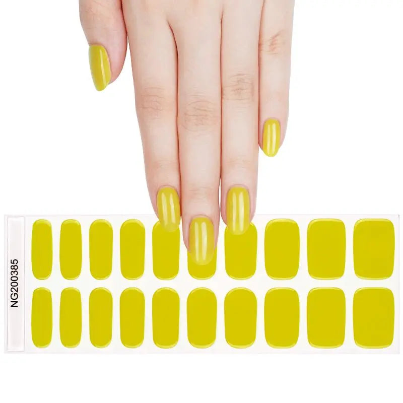 Yellow Solid Designs — Semi-Cured Gel Nail Wraps