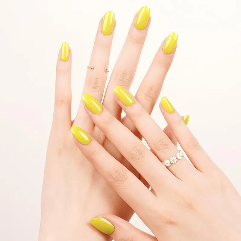 Yellow Solid Designs — Semi-Cured Gel Nail Wraps