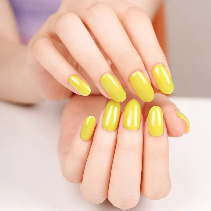Yellow Solid Designs — Semi-Cured Gel Nail Wraps