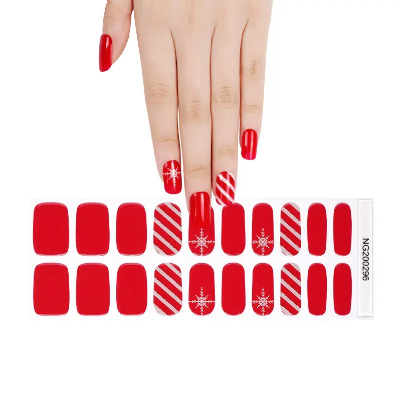 & Scarlet Snowflakes Art Gel — Semi-Cured Gel Nail Wraps