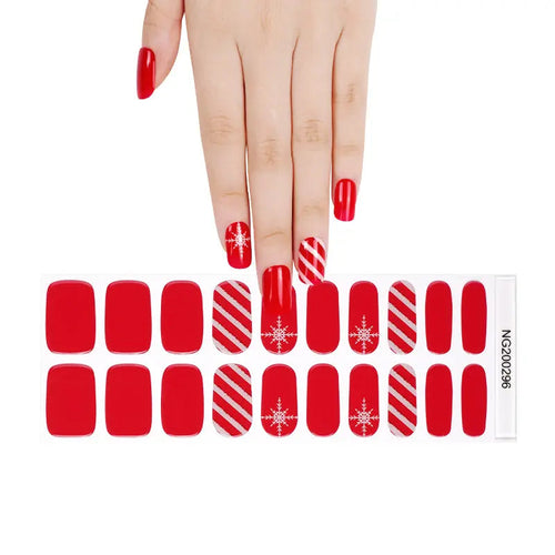& Scarlet Snowflakes Art Gel — Semi-Cured Gel Nail Wraps