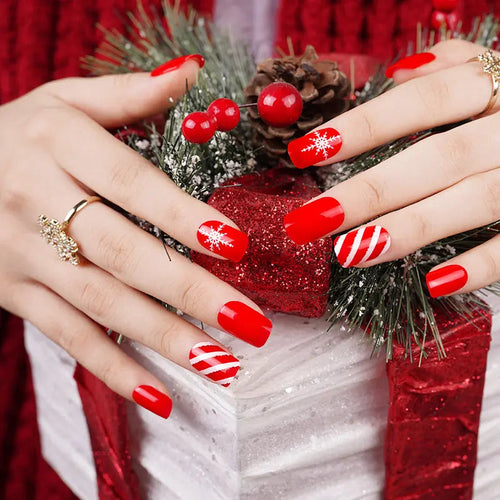 & Scarlet Snowflakes Art Gel — Semi-Cured Gel Nail Wraps