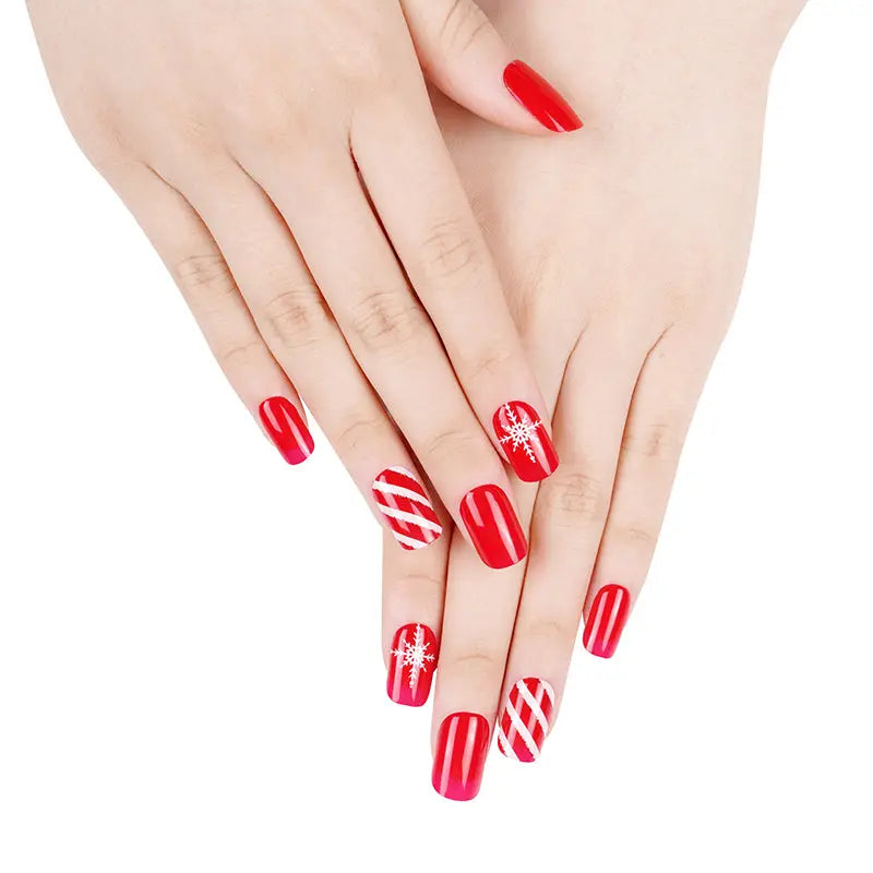 & Scarlet Snowflakes Art Gel — Semi-Cured Gel Nail Wraps