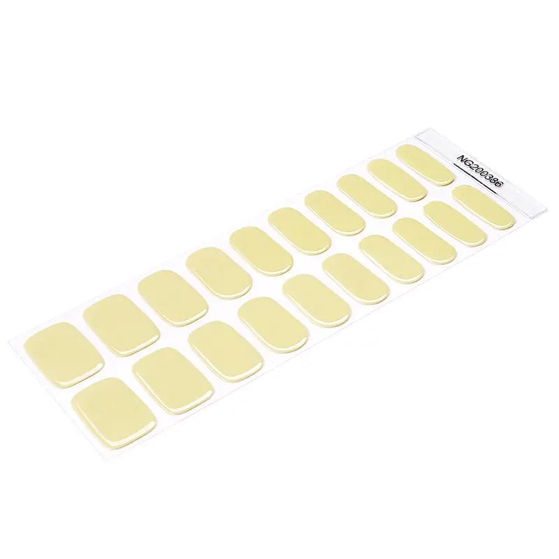 Light Yellow Gel Strips Strip Color — Semi-Cured Gel Nail Wraps