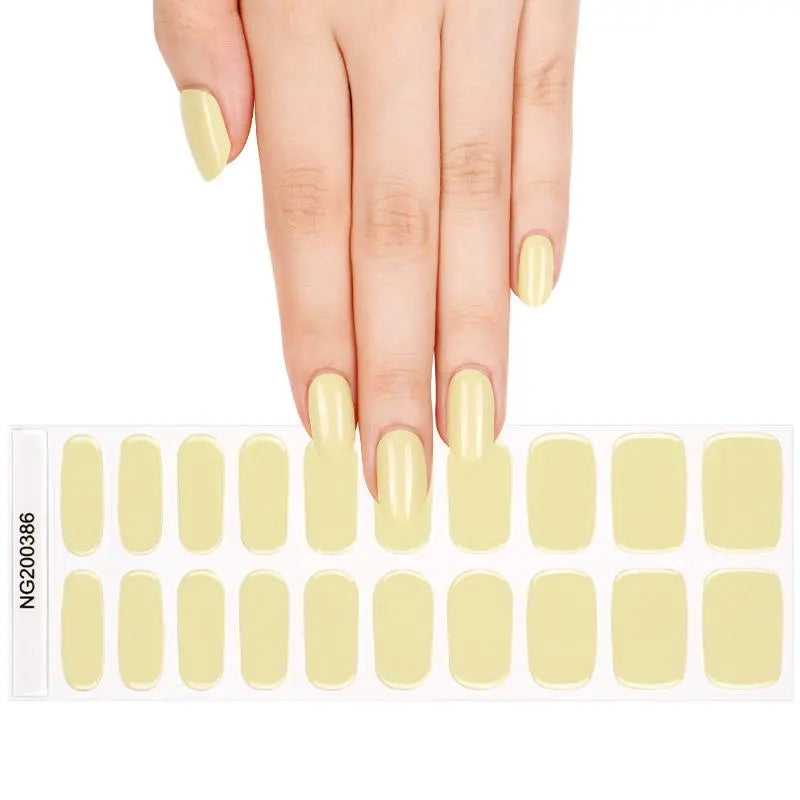 Light Yellow Gel Strips Strip Color — Semi-Cured Gel Nail Wraps