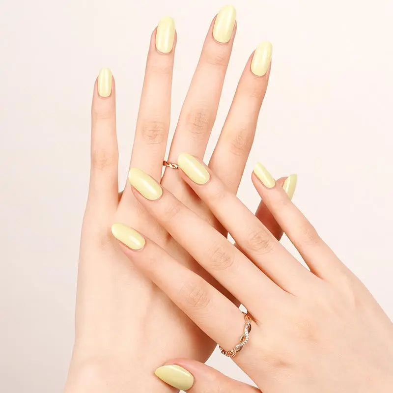 Light Yellow Gel Strips Strip Color — Semi-Cured Gel Nail Wraps