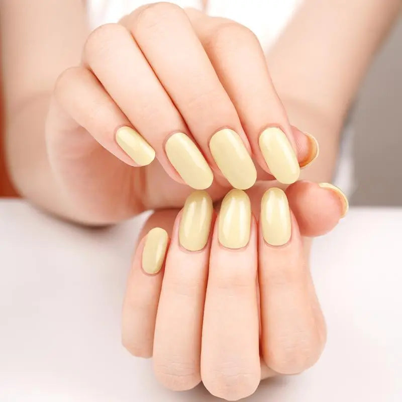 Light Yellow Gel Strips Strip Color — Semi-Cured Gel Nail Wraps