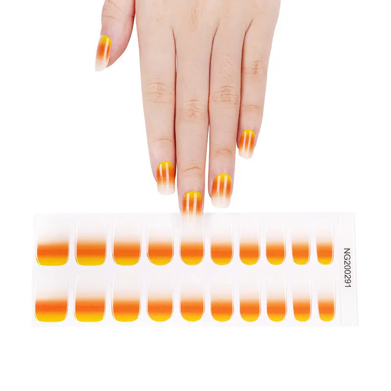 Yellow And Orange Pastel Gradient Mango Sunset Art — Semi-Cured Gel Nail Wraps