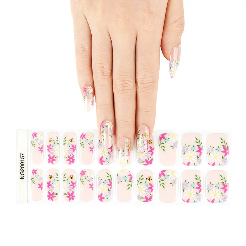 You Can Design Your Own Gel Colorful Flower — Semi-Cured Gel Nail Wraps