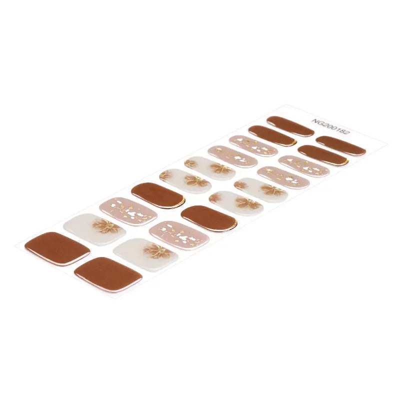 Your Source For Gold Floral Art — Semi-Cured Gel Nail Wraps