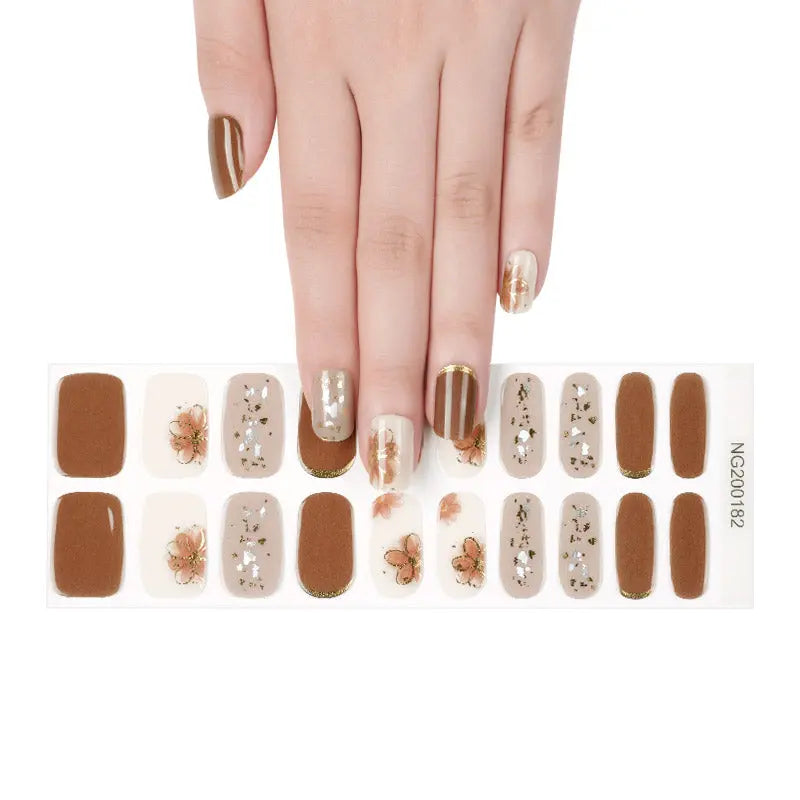 Your Source For Gold Floral Art — Semi-Cured Gel Nail Wraps
